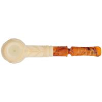 AKB Meerschaum Carved Floral Bent Billiard (Yusuf) (with Case)