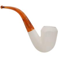 AKB Meerschaum Spot Carved Paneled Bent Billiard (with Case)