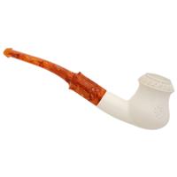 AKB Meerschaum Spot Carved Bent Brandy (with Case)