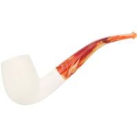 AKB Meerschaum Spot Carved Bent Billiard (with Case)