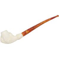 AKB Meerschaum Carved Dragon Claw with Smooth Egg (Selver) (with Case)