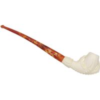 AKB Meerschaum Carved Dragon Claw with Smooth Egg (Selver) (with Case)