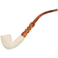AKB Meerschaum Carved Masonic Bent Dublin (Selver) (with Case)