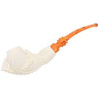 AKB Meerschaum Carved Dragon Claw with Smooth Egg (Selver) (with Case)