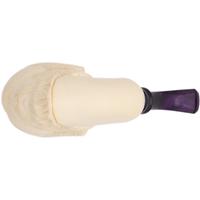 AKB Meerschaum Carved Bearded Man Reverse Calabash with Silver (A. Cevik) (with Case)