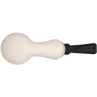 AKB Meerschaum Spot Carved Reverse Calabash Bent Brandy with Silver (with Case)