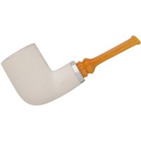 AKB Meerschaum Rusticated Reverse Calabash Billiard with Silver (Ali) (with Case)