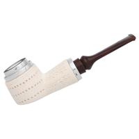 AKB Meerschaum Lattice Reverse Calabash Pot with Silver (with Case)