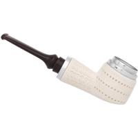 AKB Meerschaum Lattice Reverse Calabash Pot with Silver (with Case)
