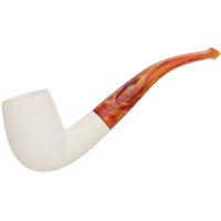 AKB Meerschaum Rusticated Bent Billiard (with Case)
