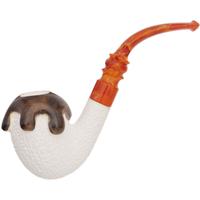 AKB Meerschaum Rusticated Wax Drip Bent Egg (Ali) (with Case)