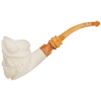 AKB Meerschaum Carved Viking with Horned Helmet (with Case)