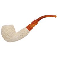AKB Meerschaum Carved Woven Basket Acorn (Selver) (with Case)