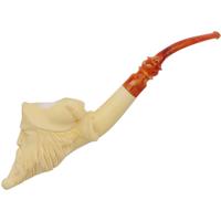 AKB Meerschaum Carved Smoking Man with Nightcap (with Case)
