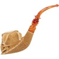 AKB Meerschaum Carved Skull with Jester Hat (with Case)