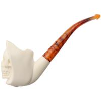 AKB Meerschaum Carved Skull with Hood (with Case)