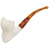 AKB Meerschaum Carved Bearded Man with Hat (with Case)