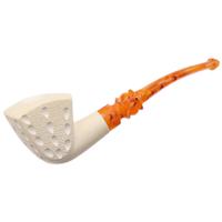 AKB Meerschaum Lattice Paneled Bent Apple (with Case)