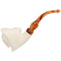 AKB Meerschaum Carved Hooded Skull (with Case)