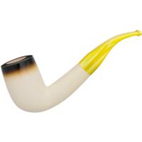 AKB Meerschaum Spot Carved Bent Billiard (with Case)
