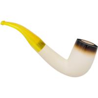 AKB Meerschaum Spot Carved Bent Billiard (with Case)