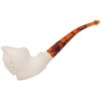 AKB Meerschaum Carved Hooded Skull (with Case)