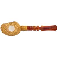 AKB Meerschaum Carved Skull and Snake (Ali) (with Case)