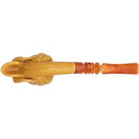 AKB Meerschaum Carved Skull Pumpkin Head (Ali) (with Case)