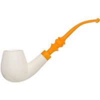 AKB Meerschaum Spot Carved Bent Brandy (Fatih) (with Case)