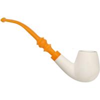 AKB Meerschaum Spot Carved Bent Brandy (Fatih) (with Case)
