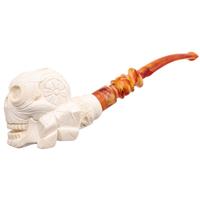 AKB Meerschaum Carved La Catrina Skull (I. Baglan) (with Case)