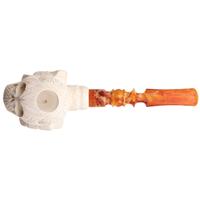 AKB Meerschaum Carved La Catrina Skull (I. Baglan) (with Case)