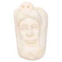 AKB Meerschaum Carved Bearded Hunter with Bear Cap (with Case)