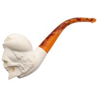 AKB Meerschaum Carved Conquistador Skull (with Case)