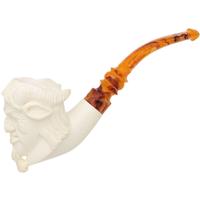AKB Meerschaum Carved Satyr (Selver) (with Case)