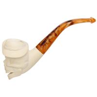 AKB Meerschaum Carved Skull with Hat (with Case)
