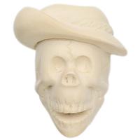 AKB Meerschaum Carved Skull with Hat (with Case)
