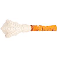 AKB Meerschaum Carved Dragon Claw Holding Smooth Egg (Selver) (with Case)