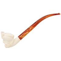 AKB Meerschaum Carved Pirate with Eyepatch Churchwarden (with Case)