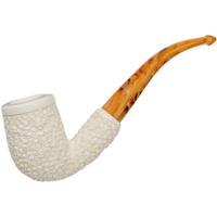 AKB Meerschaum Rusticated Bent Billiard (with Case)