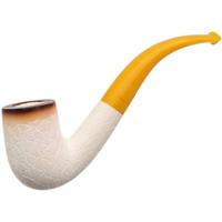 AKB Meerschaum Carved Bent Billiard (with Case)