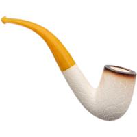 AKB Meerschaum Carved Bent Billiard (with Case)