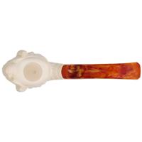 AKB Meerschaum Carved Viking with Horned Cap & Eyepatch (with Case)