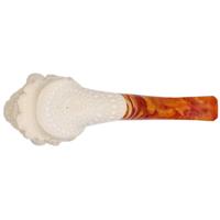 AKB Meerschaum Carved Viking with Horned Cap & Eyepatch (with Case)