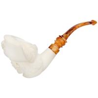AKB Meerschaum Carved Pirate Skull with Cap (with Case)