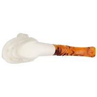 AKB Meerschaum Carved Pirate Skull with Cap (with Case)