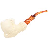 AKB Meerschaum Carved Dragon Claw Holding Smooth Egg (with Case)
