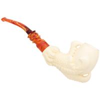 AKB Meerschaum Carved Dragon Claw Holding Smooth Egg (with Case)
