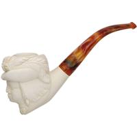 AKB Meerschaum Carved Lady in Floral Hat (with Case)