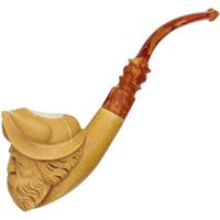 AKB Meerschaum Carved Viking with Horned Helmet (with Case)